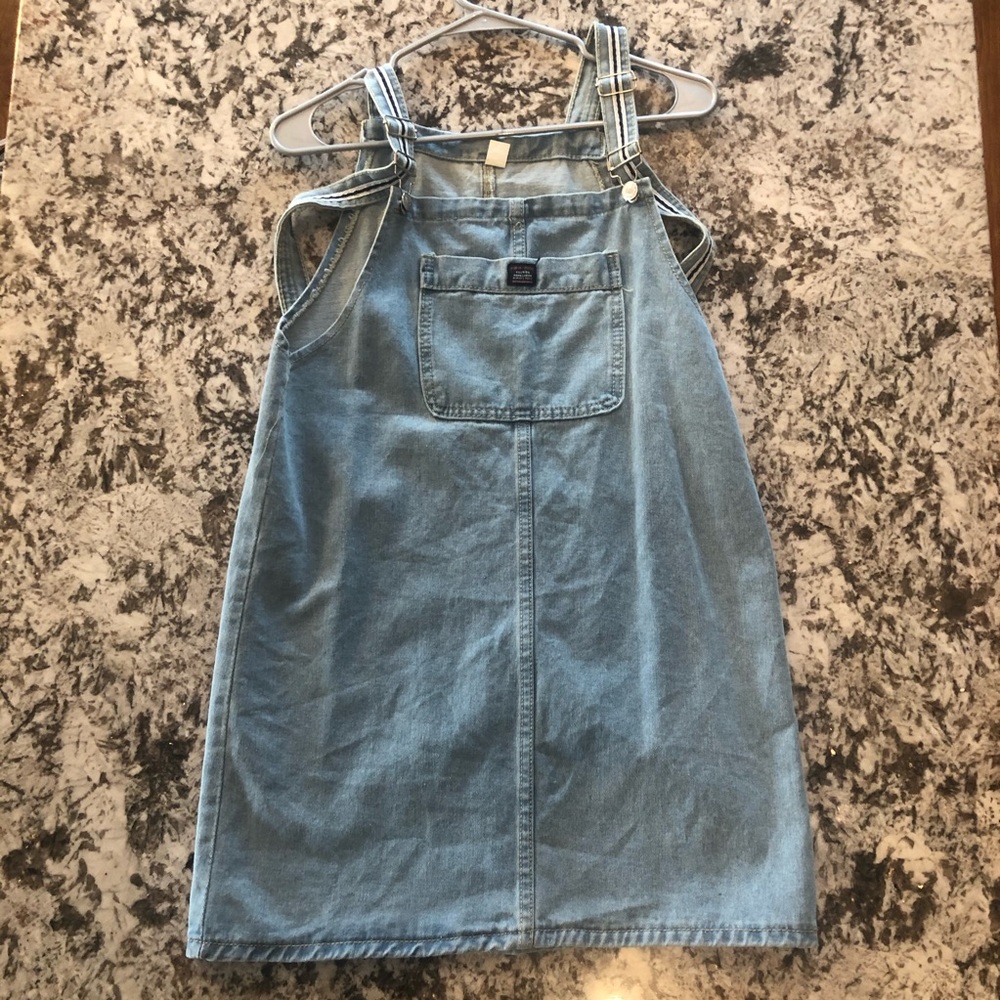 denim overall dress